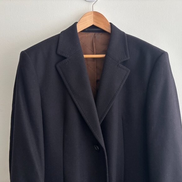 $995 Hugo Boss Navy Wool Cashmere Overcoat/ Top Coat- 40 Medium - Picture 2 of 15
